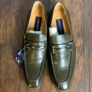 NEW OLIVE GREEN GINO VITALE SLIP-ON SHOES